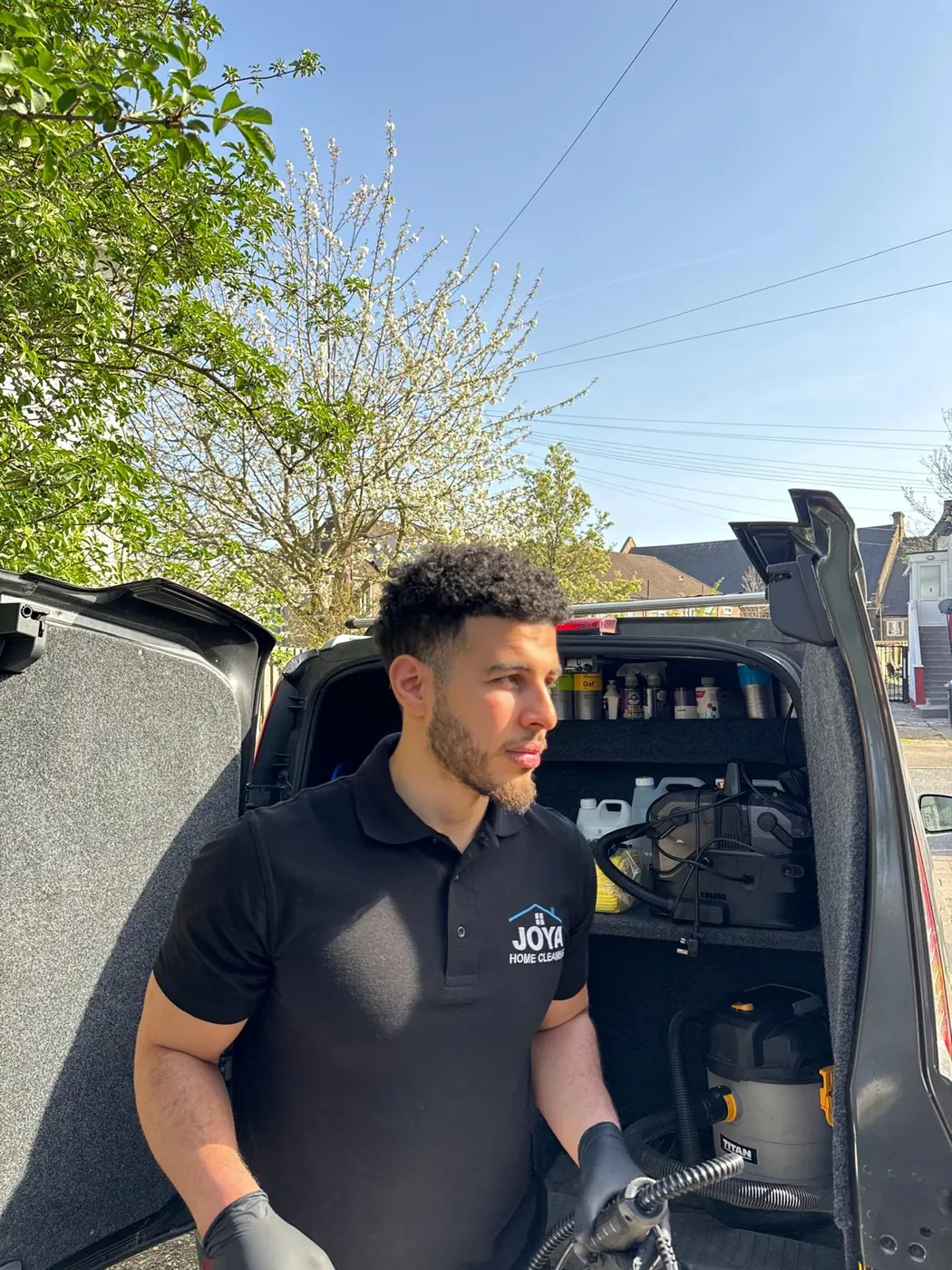 The Joya Home Cleaning van and equipment